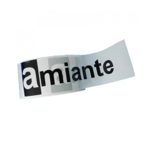 Rubalise Amiante en polyéthylène, 75 mm x 250 m, pour délimiter les zones dangereuses.
