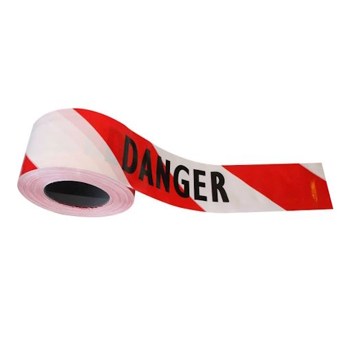 Rubalise Danger rouge et blanc en polyéthylène pour délimitation de sécurité