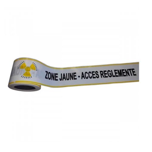 Rubalise Zone jaune pour balisage de sécurité en polyéthylène 75 mm x 250 m